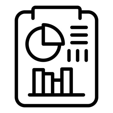 İş tableti simgesi ana hatları vektörü. Online pazarlama