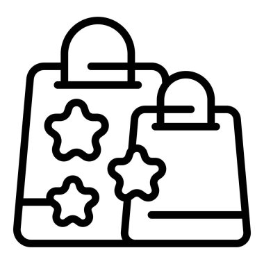 Çevrimiçi torba ikonu ana hatları vektörü. Pozitif yardım