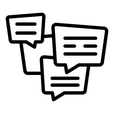 Duygusal sohbet ikonu ana hatları vektörü. Sosyal İnceleme