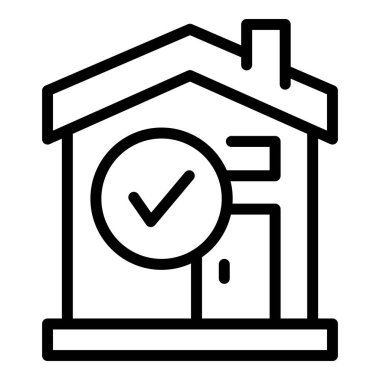 Onaylanmış izolasyon ikonu ana hatları vektörü. Uzak mesafe