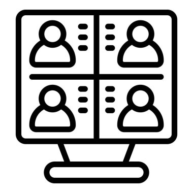 İzolasyon ikonu ana hatlarıyla ilgili video konferansı. Ev karantinası