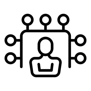 Uzak simge ana hatları vektörü. İnsanlar evde