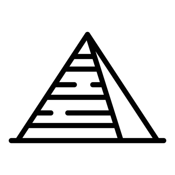 Egypte pyramide icône contour vecteur. Ancien cairo — Image vectorielle