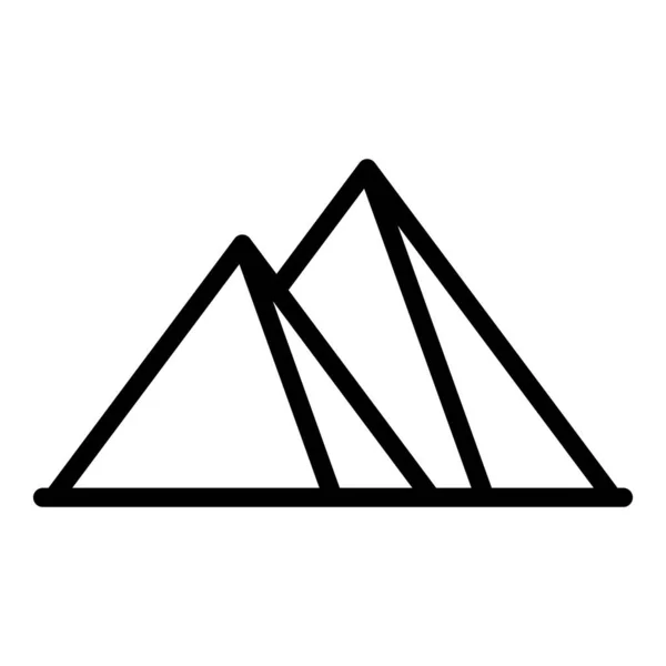 Antike Pyramidensymbole umreißen Vektor. Ägyptische Wüste — Stockvektor