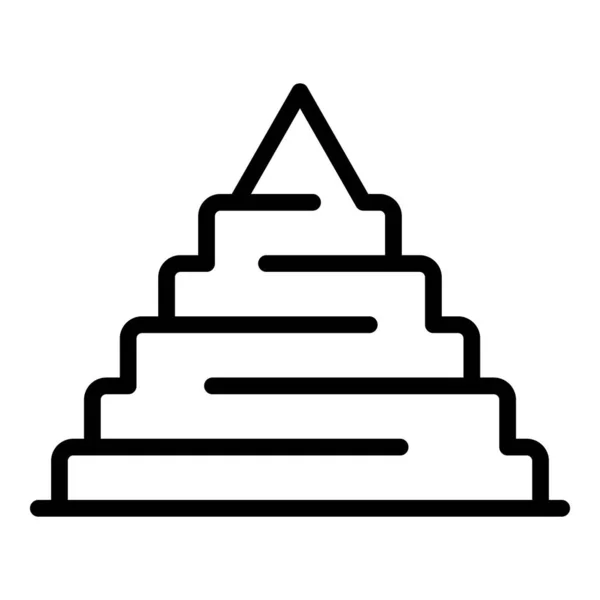 Tombeau pyramide icône contour vecteur. Ancienne Égypte — Image vectorielle