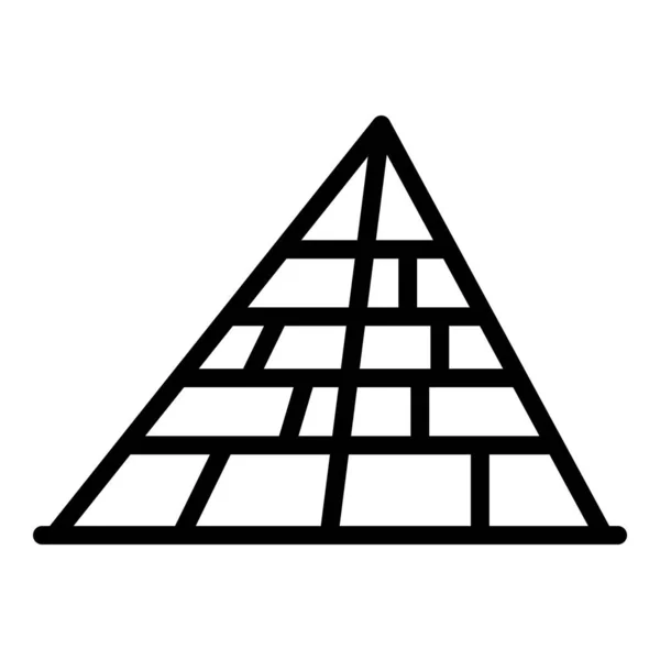 Afrique pyramide icône contour vecteur. Ancienne Égypte — Image vectorielle