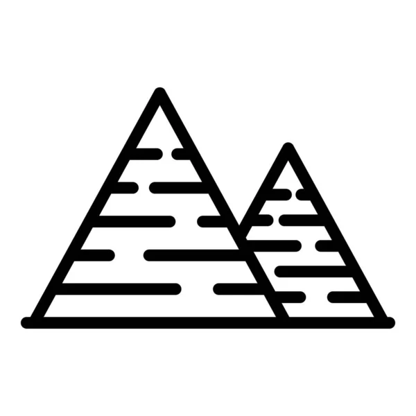 Storia piramide icona contorno vettore. Antico egizio — Vettoriale Stock