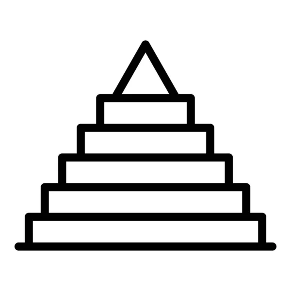 Cena ícone pirâmide contorno vetor. Cairo do deserto — Vetor de Stock
