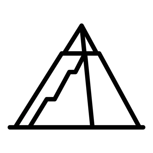 Vieux vecteur de contour d'icône pyramidale. Ancienne Égypte — Image vectorielle