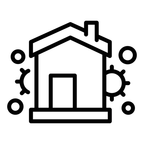 Huset själv isolering ikon kontur vektor. Karantän för virus — Stock vektor