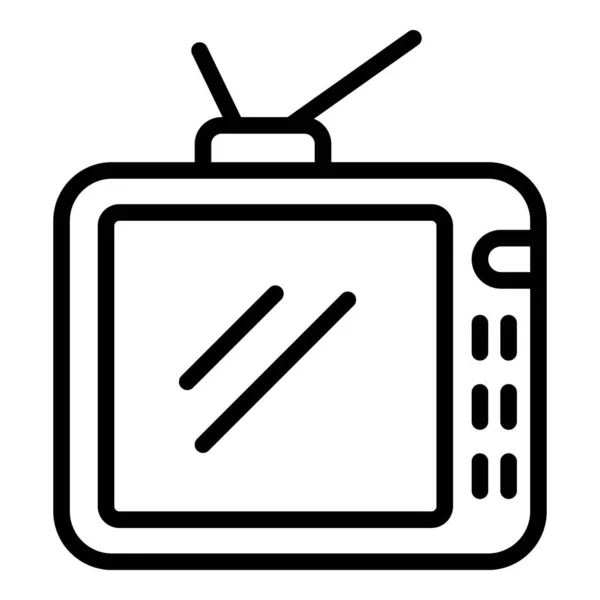 Tv set icon outline vector. Old television — Stock Vector