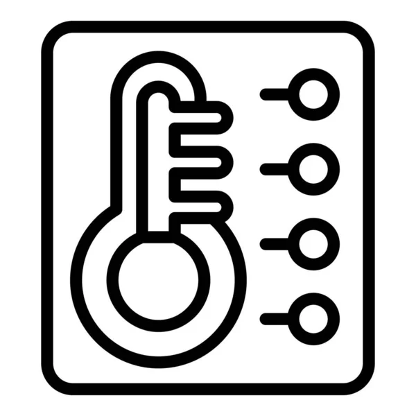 Διάνυσμα περιγράμματος εικονιδίου θερμοκρασίας ατμού. Ηλεκτρικό σπίτι — Διανυσματικό Αρχείο