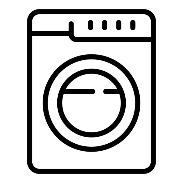 Вектор контура иконки стиральной машины. Железный щит — стоковый вектор