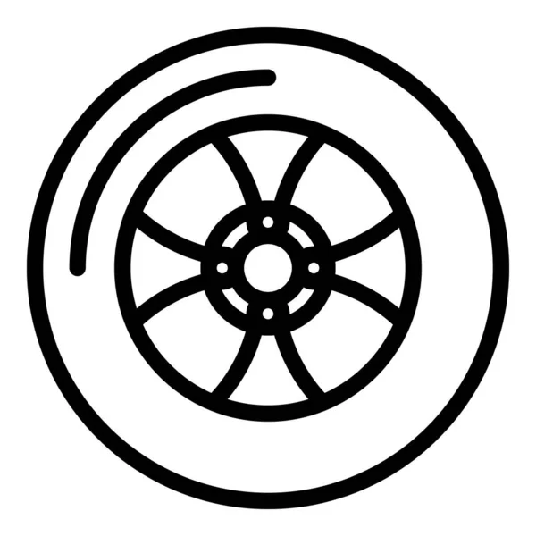 Ícone da roda de bicicleta vetor contorno. Parte do motor — Vetor de Stock