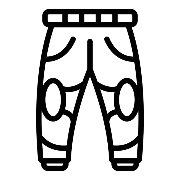 Biker kalhoty ikony obrys vektor. Motorkářské vybavení — Stockový vektor