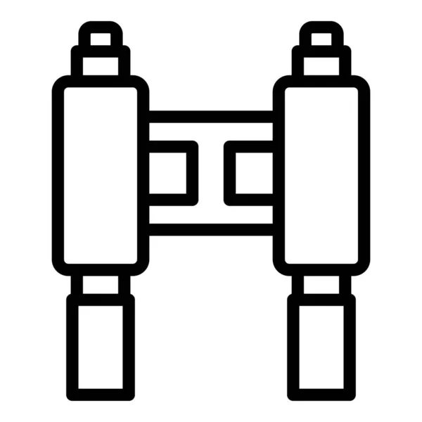 Vecteur de contour d'icône de suspension vélo. Équipement de vélo — Image vectorielle