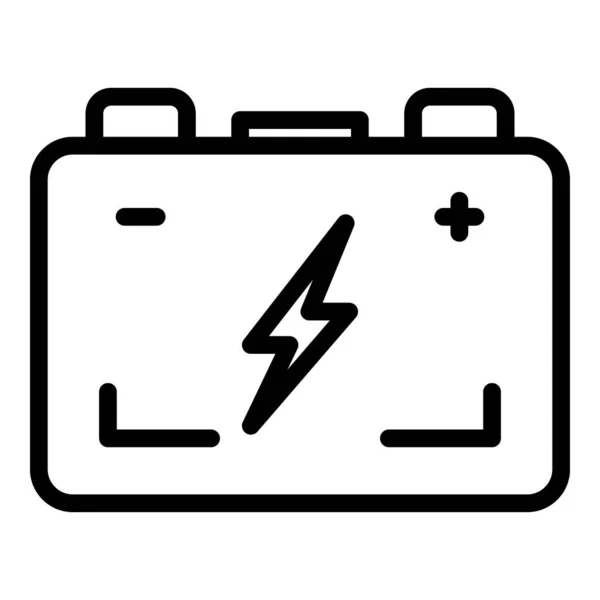 Vecteur de contour d'icône de batterie moto. Partie moteur — Image vectorielle