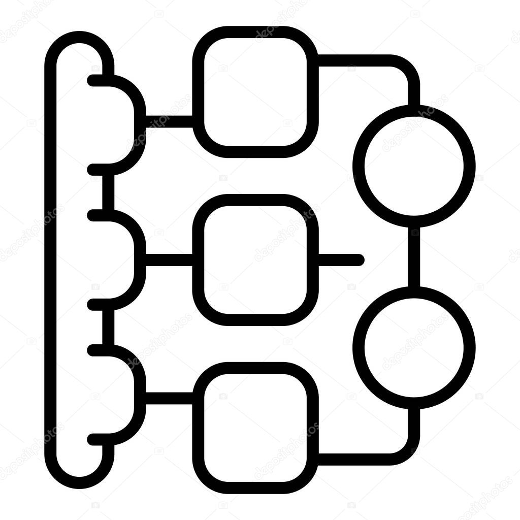 Gear scheme icon outline vector. Workflow process