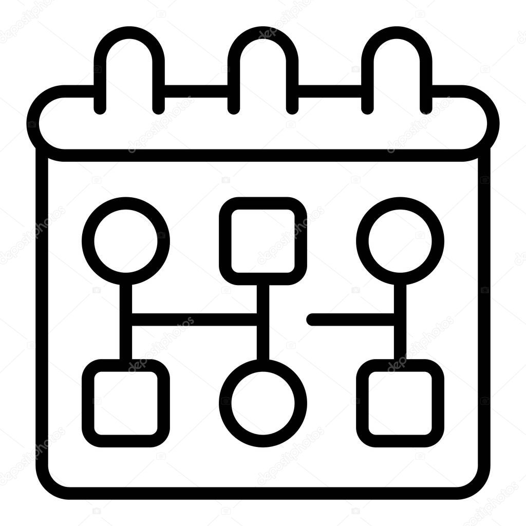 Workflow calendar icon outline vector. Gear system