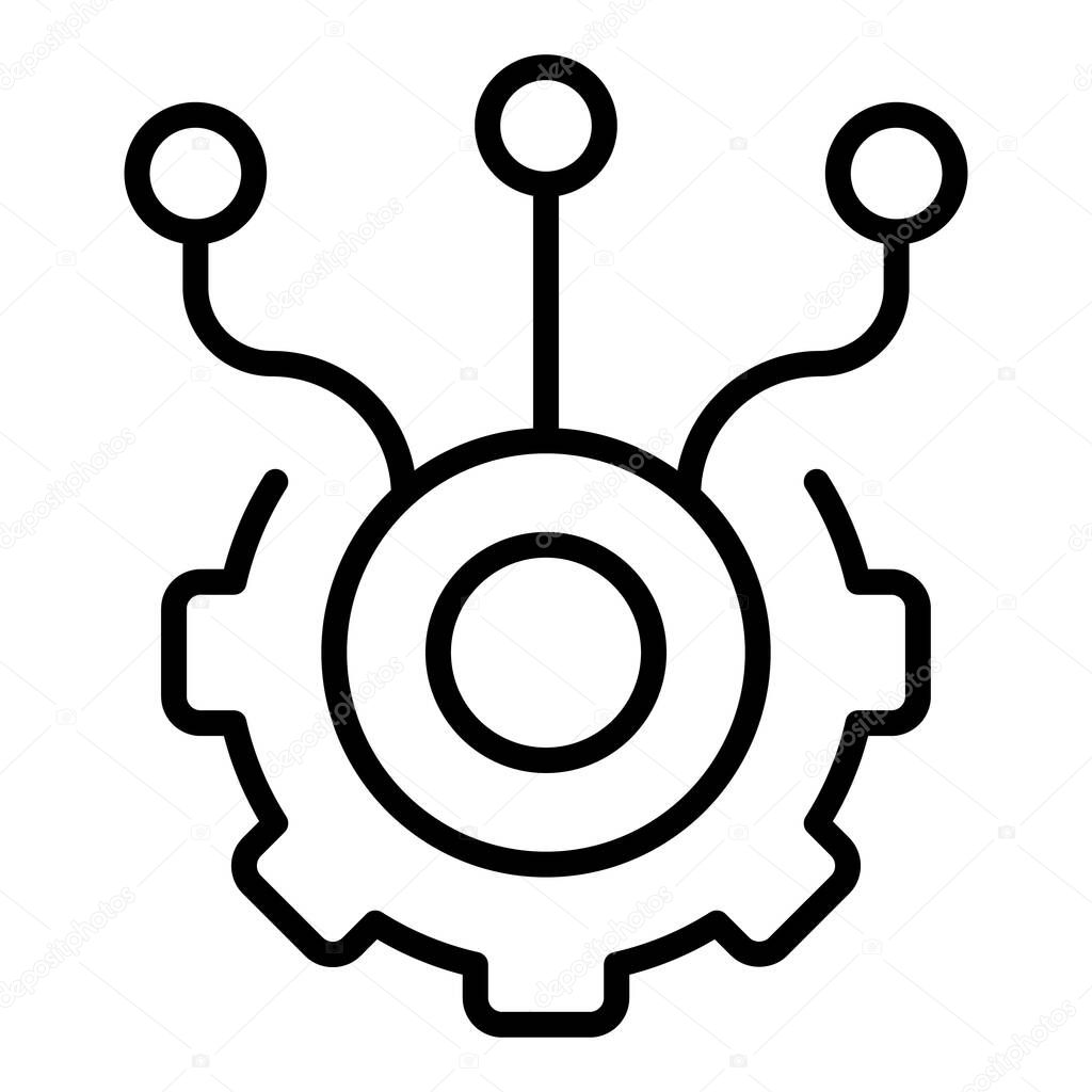 Gear system icon outline vector. Workflow plan
