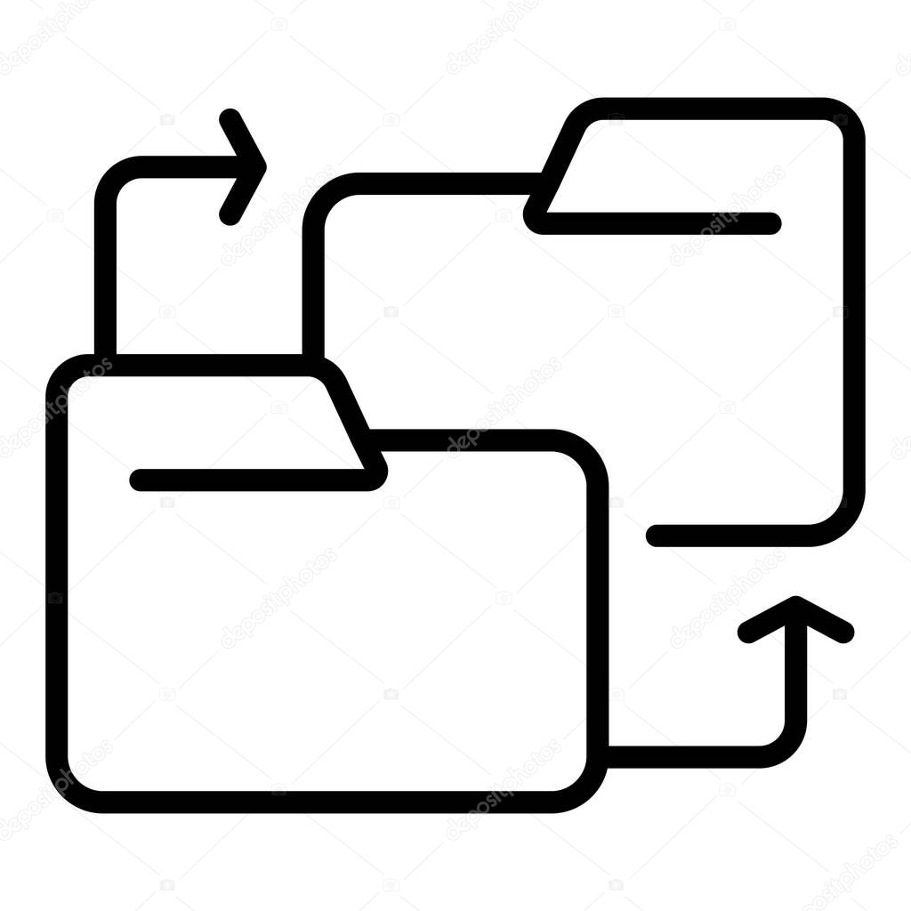 Change file folder icon outline vector. Business project