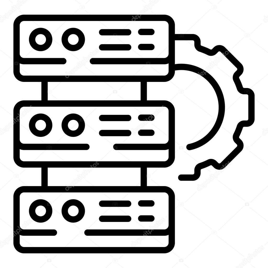 Server workflow icon outline vector. Work process