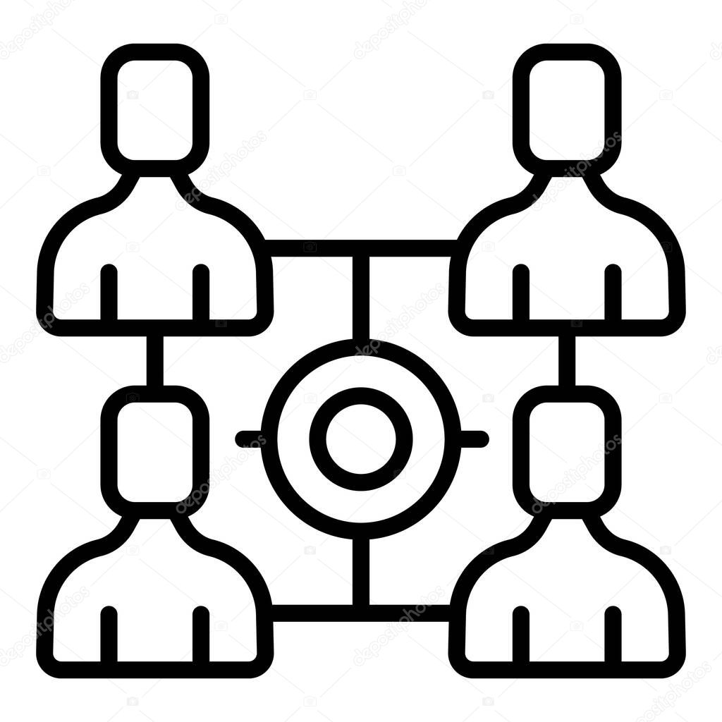 Team workflow icon outline vector. Work process