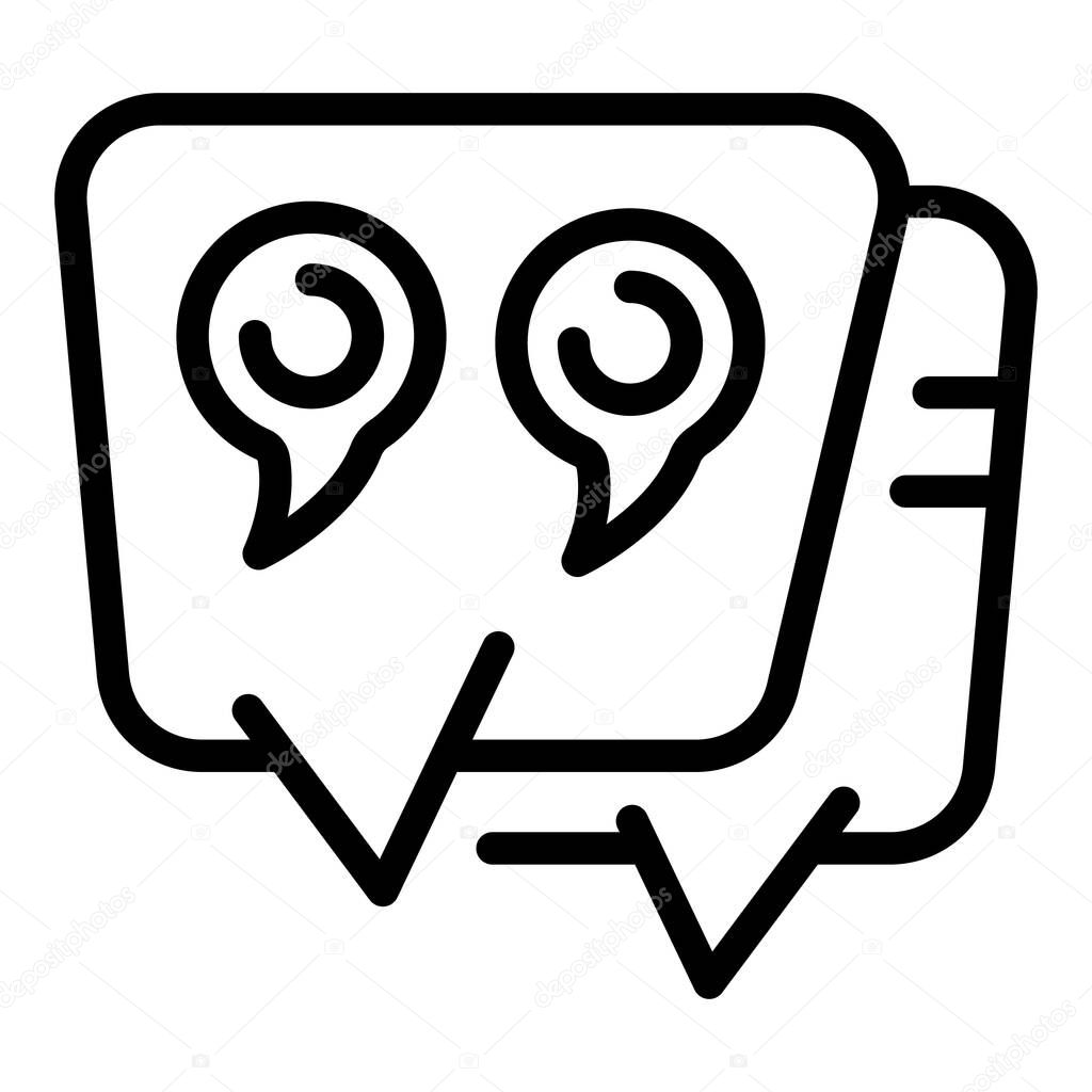 Marketing chat icon outline vector. Social review