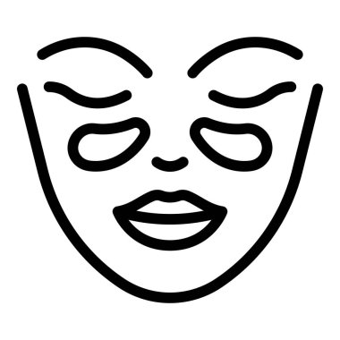 Yüz maskesi simgesi ana hat vektörü. Göz bandı