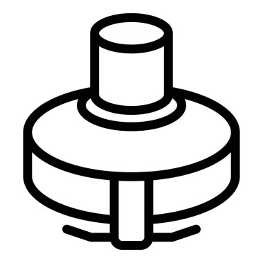 Kesici baş simgesi ana hat vektörü. Kesme ipi