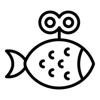 Fish toy icon outline vector. Pet store clipart