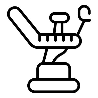 Doğum kontrol sandalyesi ikon ana hatları vektörü. Sağlık kontrolü