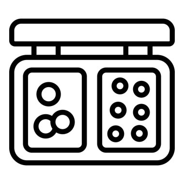 Doğum kontrol standı ikon ana hatları vektörü. Hormonal tipler