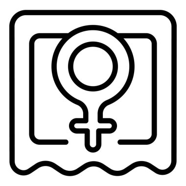 Kadın doğum kontrol ikonu ana hatları vektörü. Sağlık hormonları
