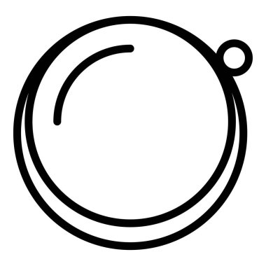 Yuvarlak kozmetik çanta ikonu ana hatları vektörü. Dava güzelliği