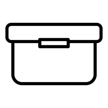 Kapalı kozmetik kutusu ikonu ana hatları vektörü. Makyaj çantası.