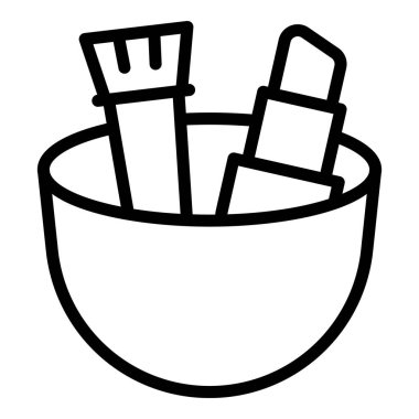 Makyaj çantası ikonu ana hatları vektörü. Kozmetik Kese