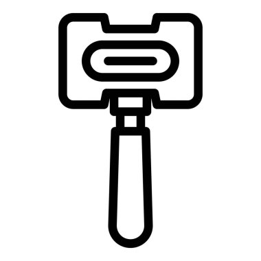 Çelik jilet paketi ikon ana hatları vektörü. Tıraş kremi