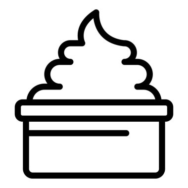 Krem traş ikonu ana hatları vektörü. Kozmetik köpük