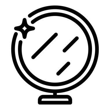 Kozmetik ayna ikonu ana hat vektörü. Köpük bakımı