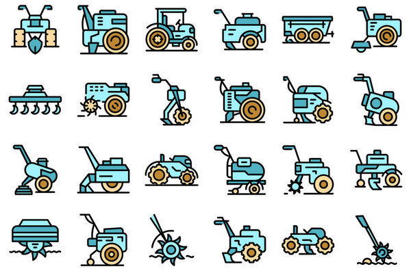Cultivator machine icon outline vector. Agriculture agronomy