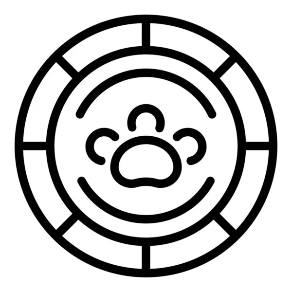 Pet shop logo icône contour vecteur. Jouet pour chien — Image vectorielle