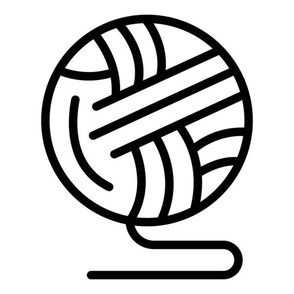 Cat cotone palla icona contorno vettore. Giocattolo per animali domestici — Vettoriale Stock