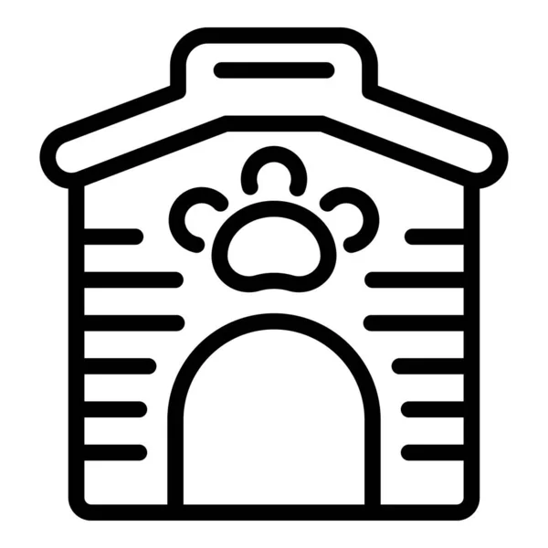 Dog house icon outline vector. Pet care — Stock Vector