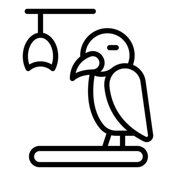 Вектор контуру піктограми домашнього птаха. Догляд за тваринами — стоковий вектор