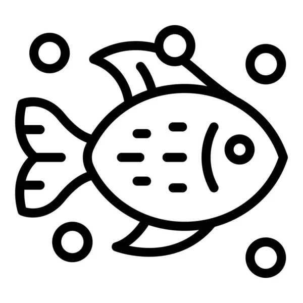Aquarium poisson icône contour vecteur. Aliments pour animaux — Image vectorielle