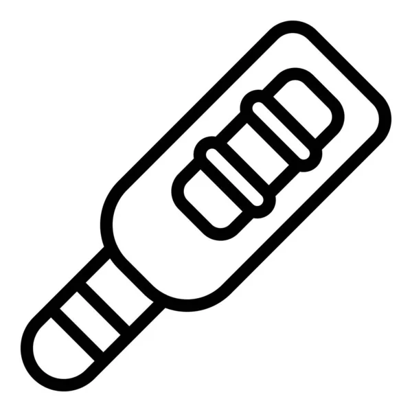 Vetor de contorno de ícone de teste de gravidez positivo. Kit de urina — Vetor de Stock