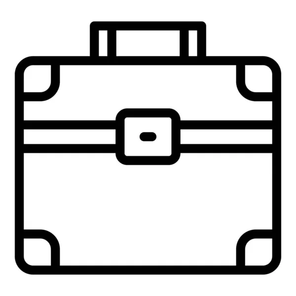 Metalen cosmetische geval pictogram omtrek vector. Rits stof — Stockvector