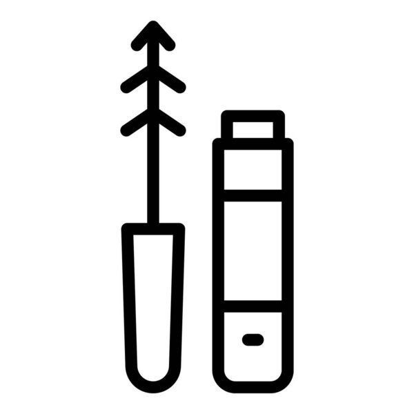 Вектор контура значка косметической щетки для глаз. Макияж