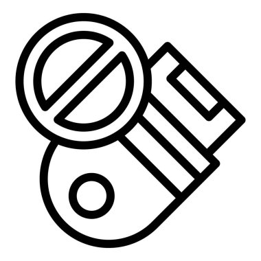 Güvenlik usb simgesi ana hat vektörü. Veri güvenli